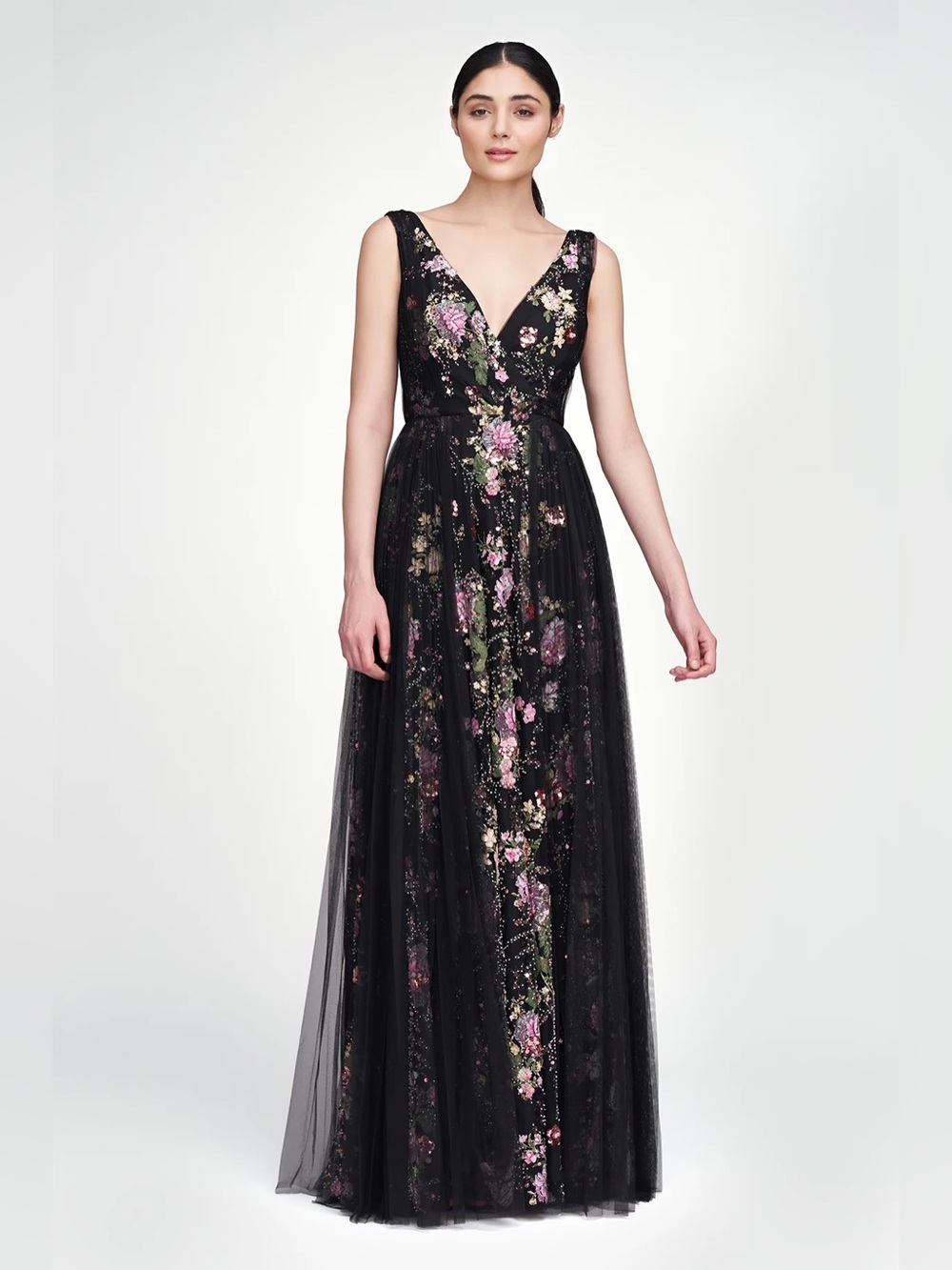 THEIA Toni V Neck Beaded Gown size 4